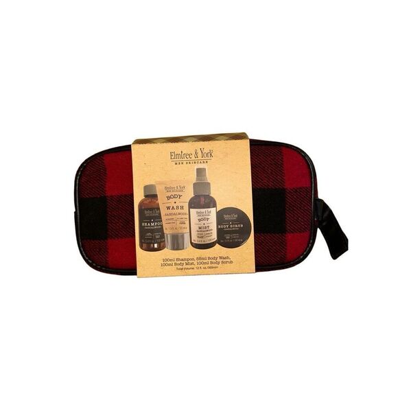 NWT Elmtree & York Men’s Travel Toiletry Bag Body Skin Care Hygiene Products Set - Picture 1 of 2